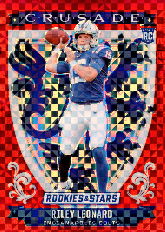 2025 Panini Rookies & Stars #18 Riley Leonard Crusade Red Plaid